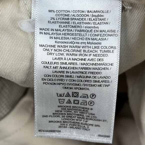 Brooks Brothers Lightweight Advantage Chino Clark Houndstooth Pants Sz 38 x 32 - Picture 4 of 4